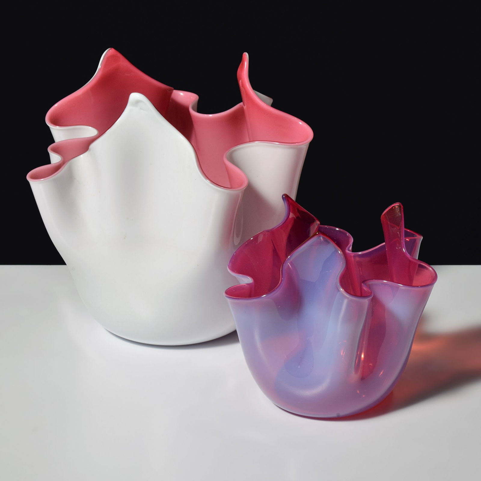 2 Fratelli Toso FAZZOLETTO Handkerchief Vases, Murano (1 of 11)