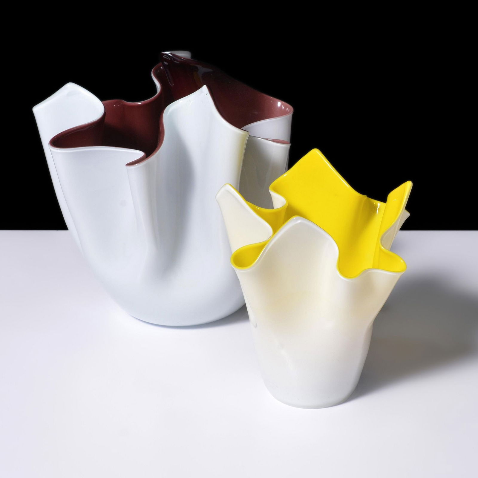 2 Fratelli Toso FAZZOLETTO Handkerchief Vases. Murano (1 of 8)