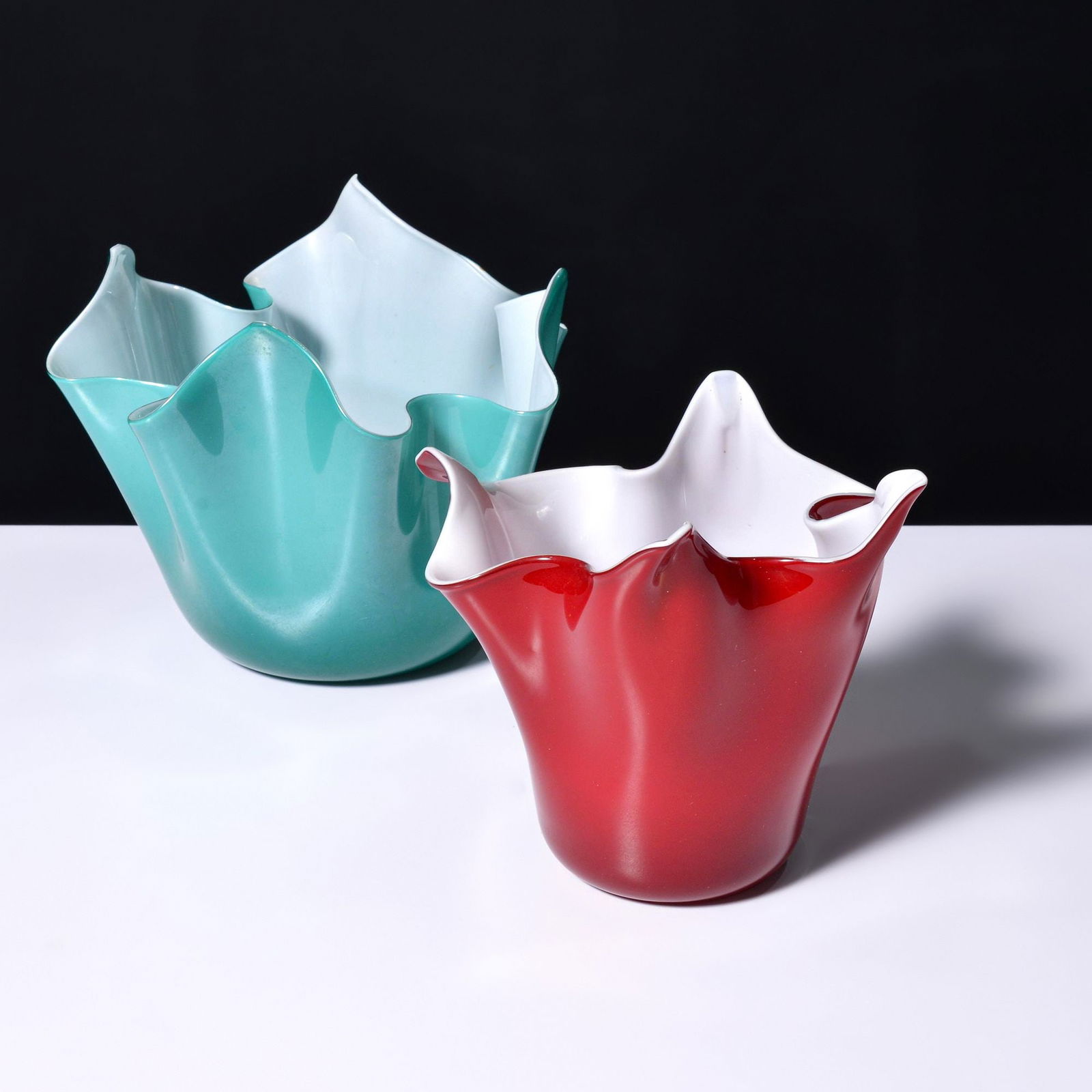 2 Fratelli Toso FAZZOLETTO Handkerchief Vases. Murano (1 of 13)