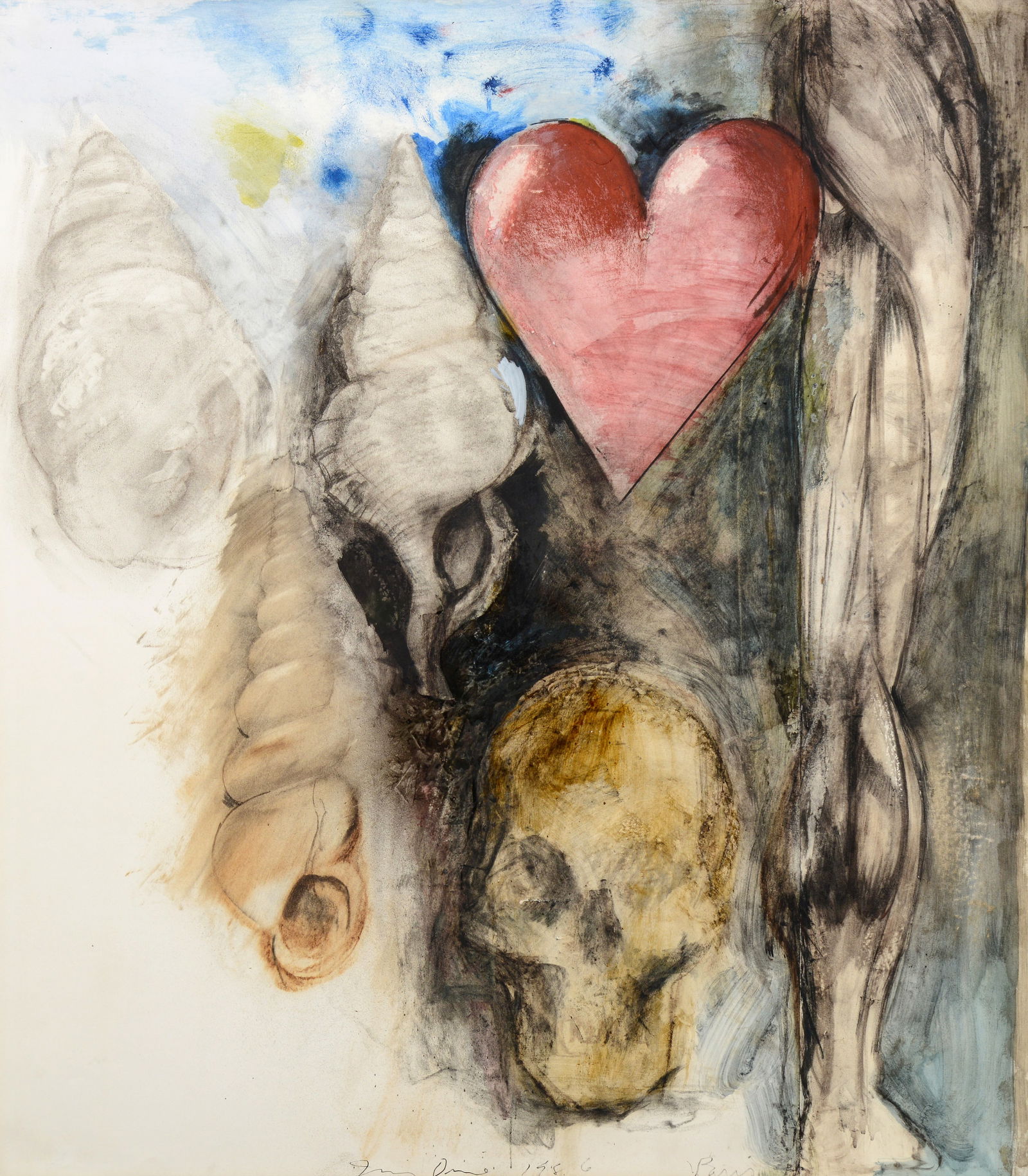 Jim Dine Mixed Media Painting, 43"H (1 of 15)
