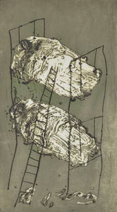 Miquel Barcelo LITS SUPERPOSES (BUNK BEDS) Etching: Artist/Designer; Manufacturer: Miquel Barcelo (Spanish, b. 1957)Marking(s); notes: signed; EAMaterials: etching on paperDimensions (H, W, D): 26.25"h,