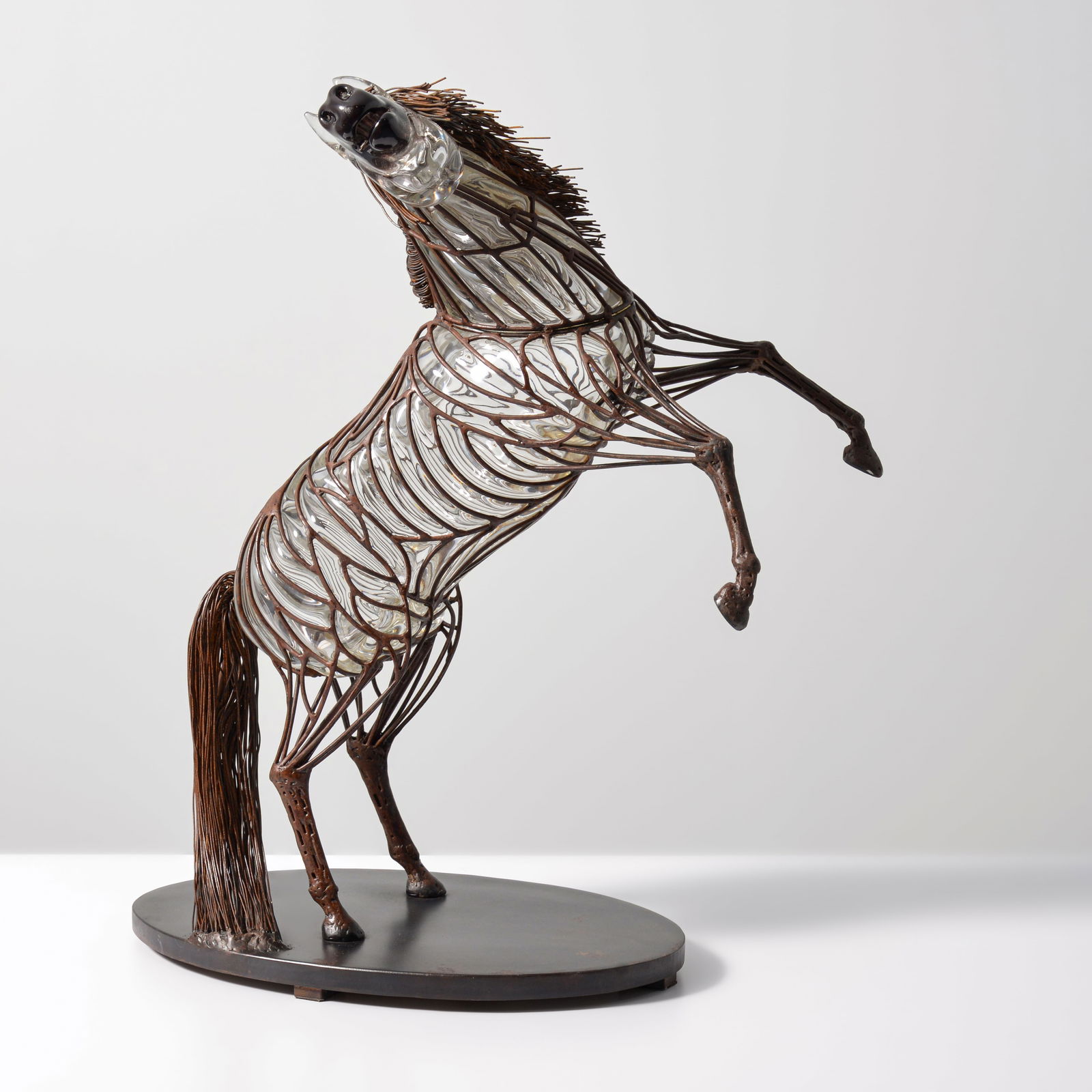 David Bennett STEEL REARING HORSE Sculpture, 29"H (1 of 17)
