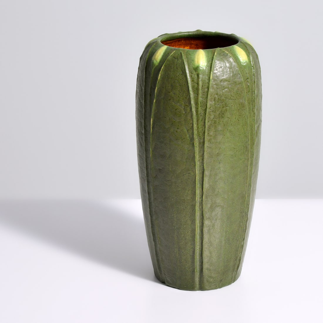 Grueby Pottery Two-Color Vase, 12.25"H (1 of 6)