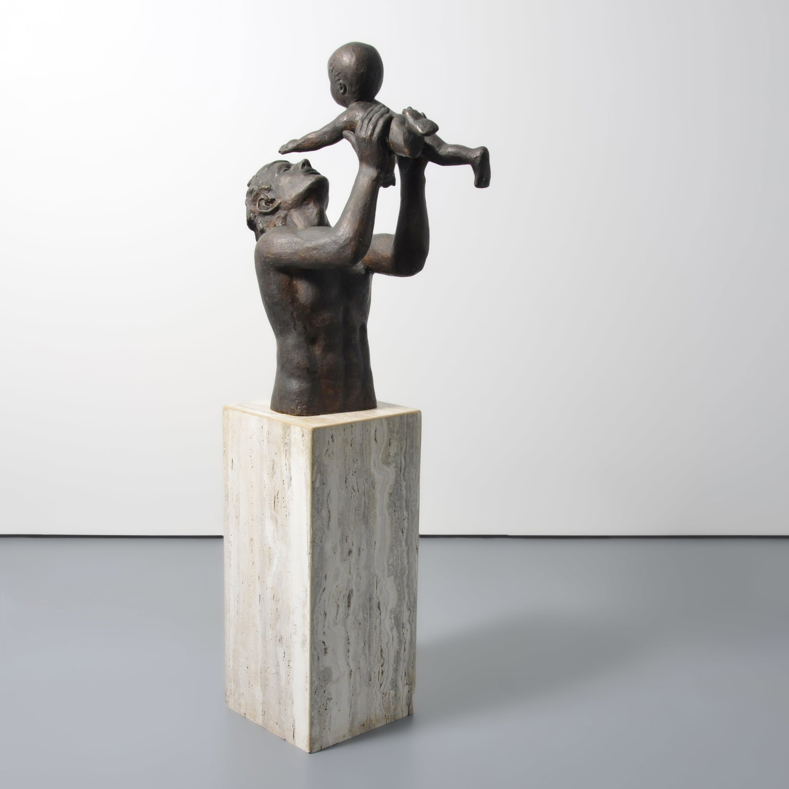 Large Victor Salmones Sculpture, Nude Father & Child: Artist/Designer; Manufacturer: Victor Salmones (Mexican, 1937-1989) Marking(s); notes: signed; ed. 4/11 Materials: bronze, stone (base) Dimensions (H, W, D): 6