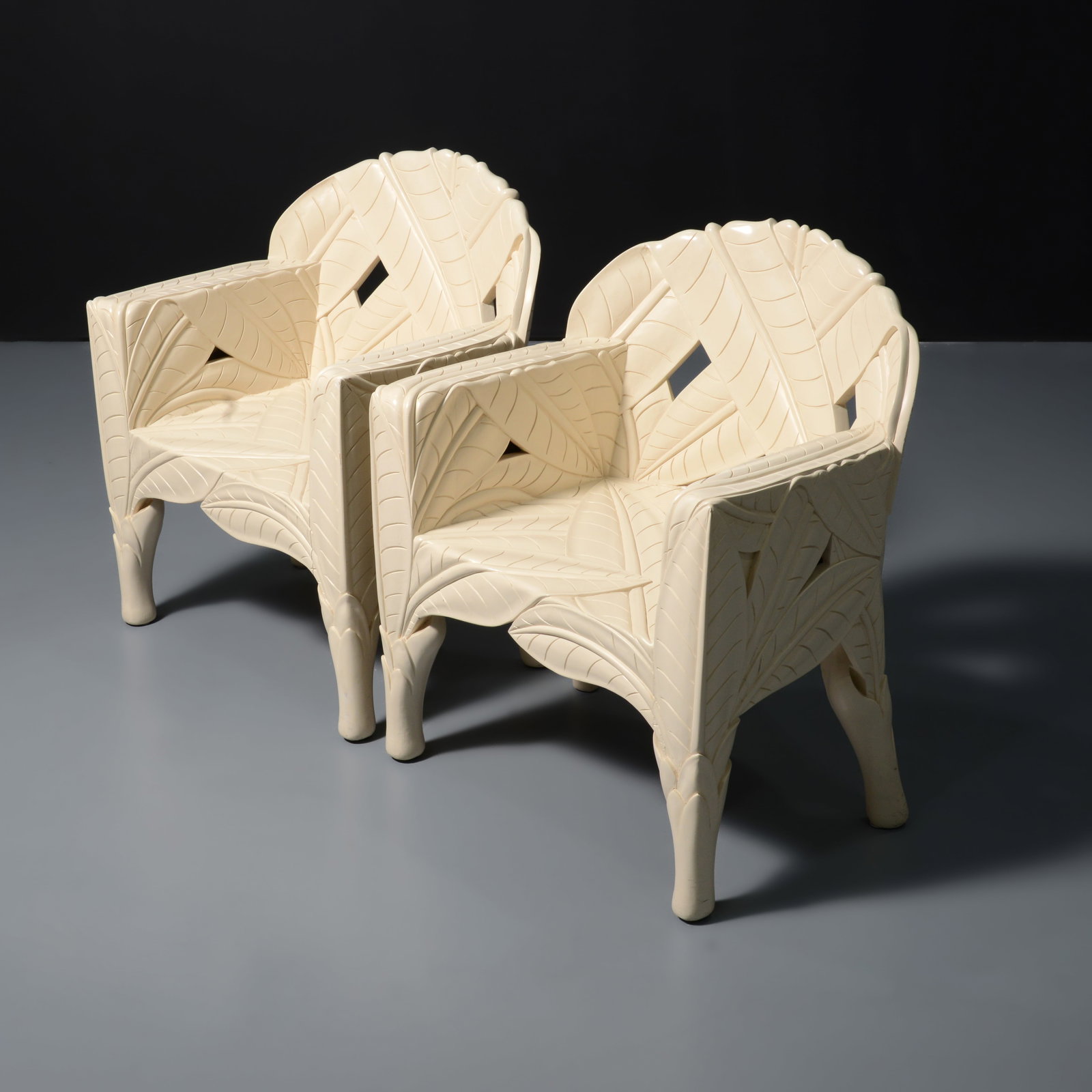Pair of Large Lounge / Occasional Chairs, Manner of Ron Seff: Artist/Designer; Manufacturer: Ron Seff (American, 1934-1990), manner ofMarking(s); notes: no marking(s) apparentMaterials: lacquered woodDimensions (H, W,