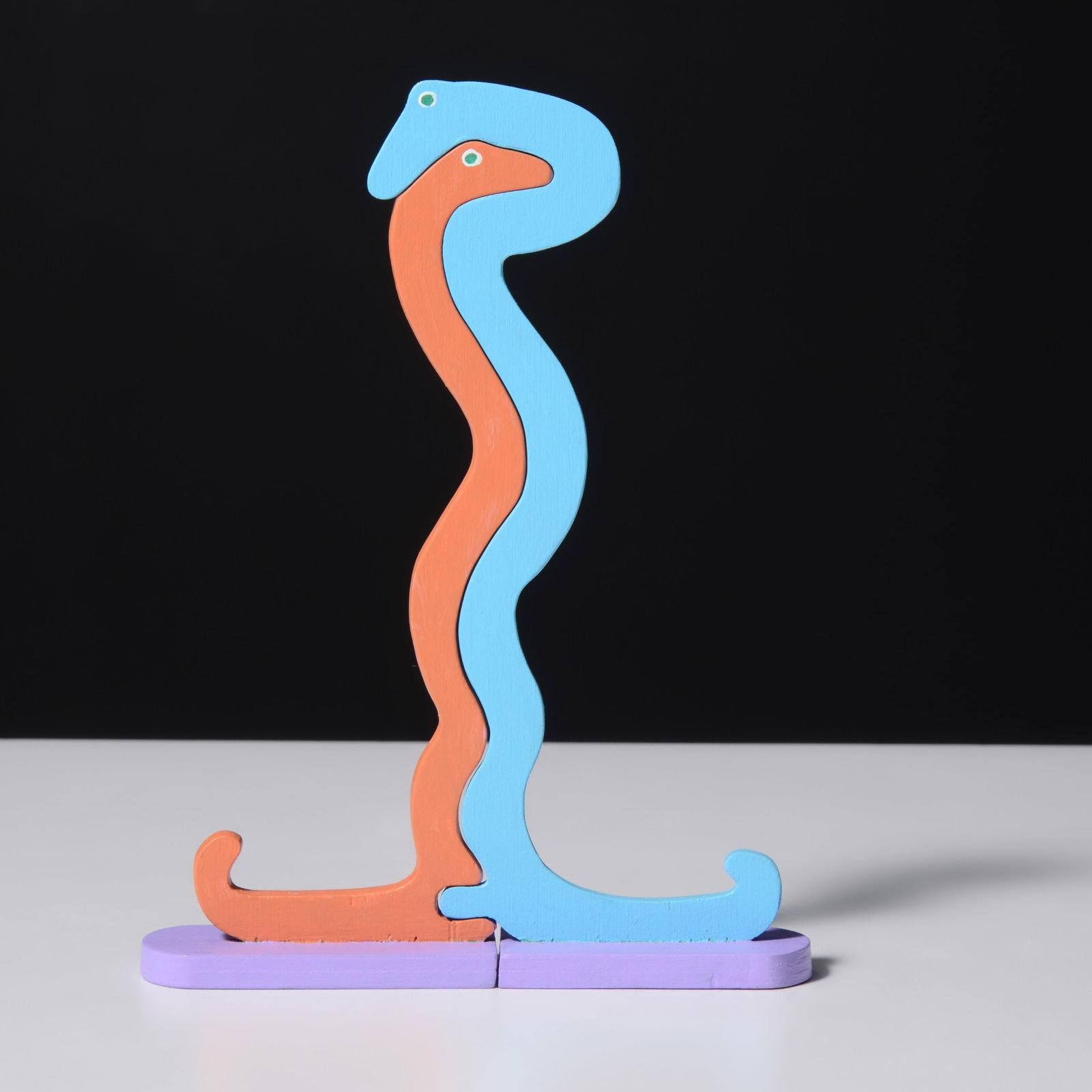 William Accorsi Erotic Puzzle Sculpture, Snakes: Artist/Designer; Manufacturer: William Accorsi (American, b. 1931) Marking(s); notes: signed D. Vinci; 2010 Materials: painted wood Dimensions (H, W, D): 7.75&