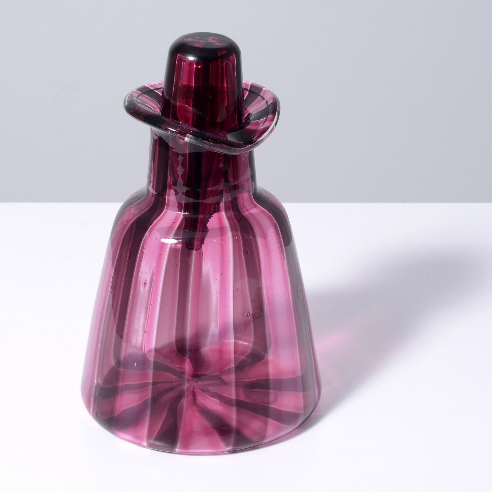 Murano CANNE a FACE Bottle / Decanter Attributed to Fulvio Bianconi: Artist/Designer; Manufacturer: Fulvio Bianconi (Italian, 1915-1996), attributed Marking(s); notes: no marking(s) apparent Materials: glass Dimensions (H, W, D