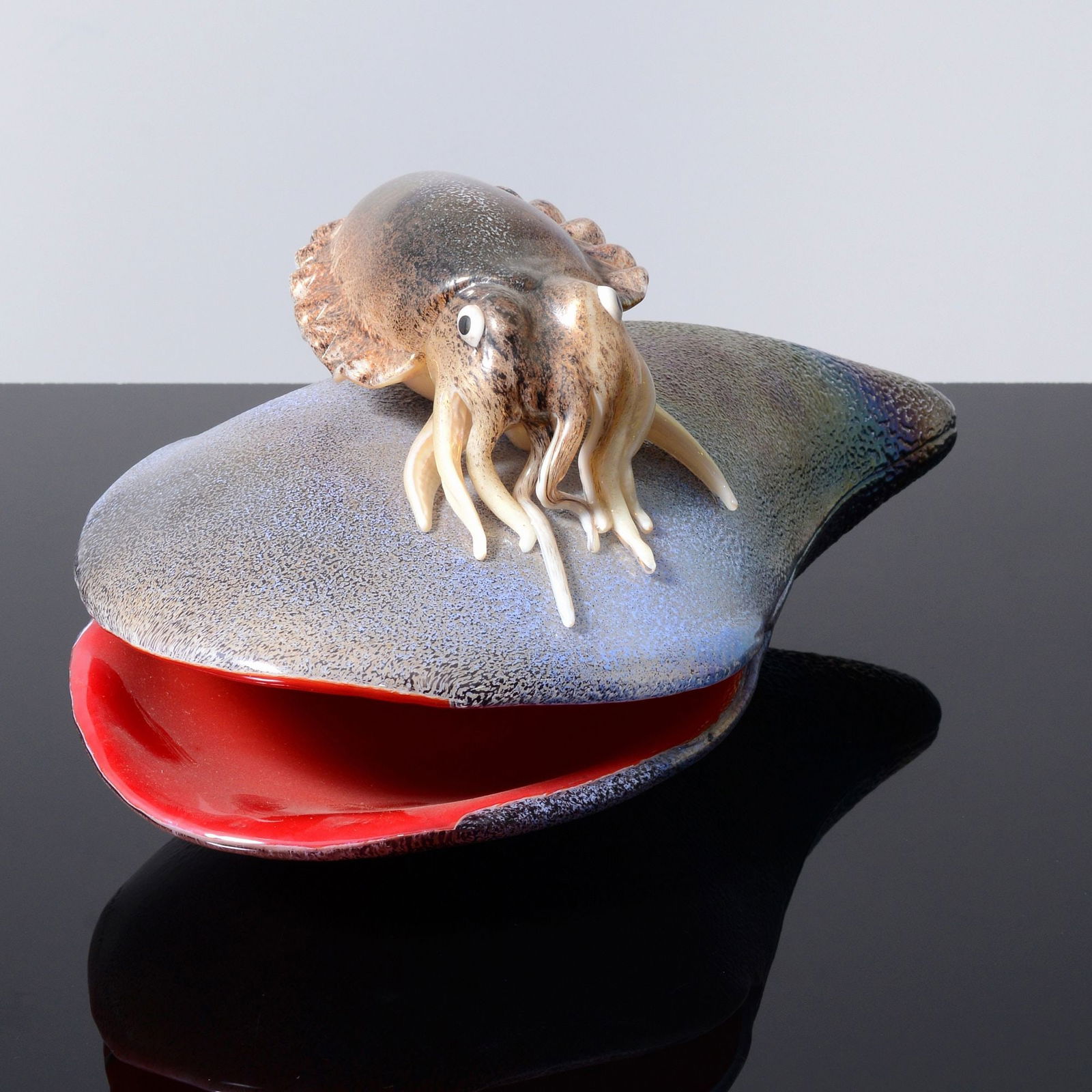 Large Murano Cuttlefish Sculpture Attributed to Alfredo Barbini, 14"W (1 of 10)