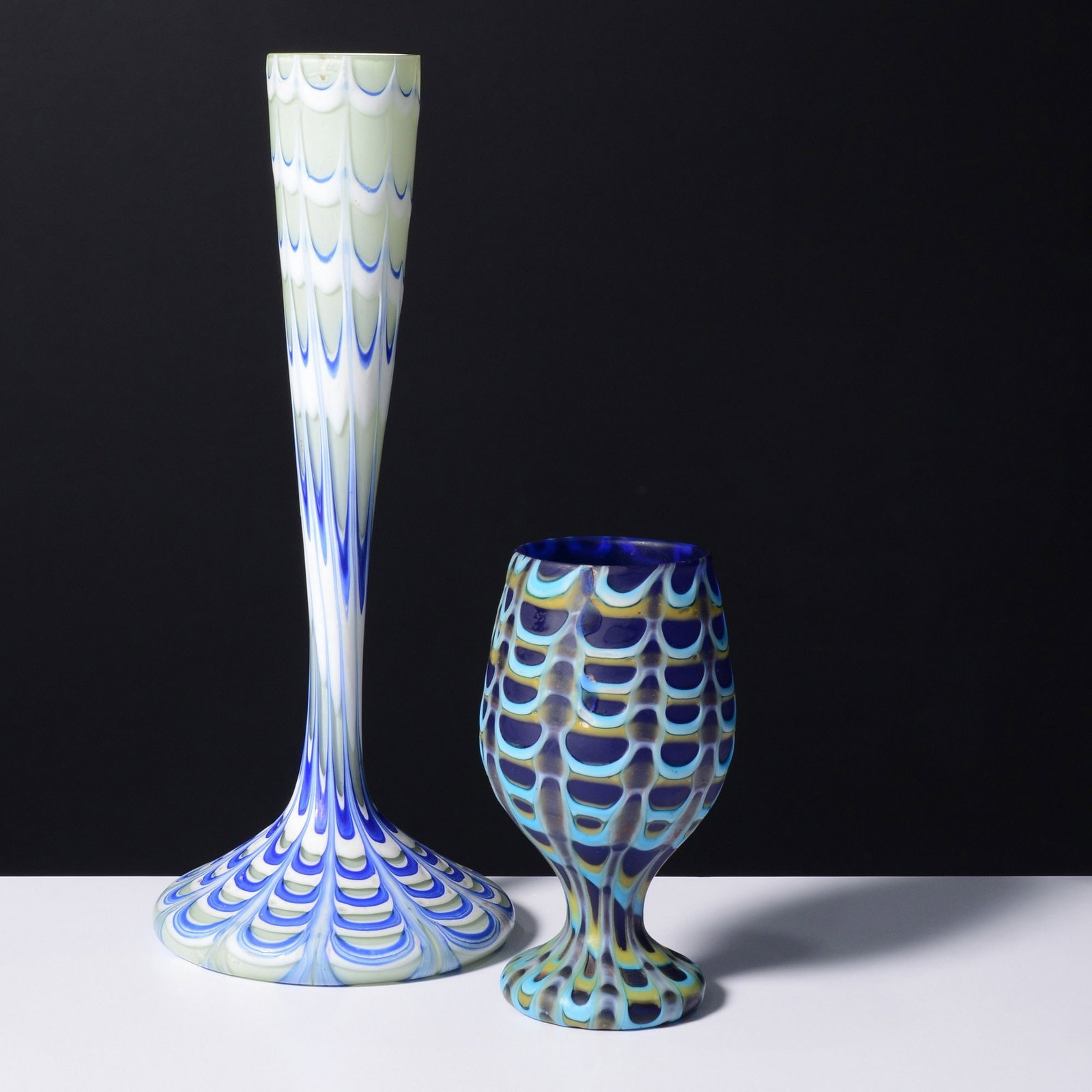 2 Early Fratelli Toso FENICIO Vases, Murano (1 of 8)