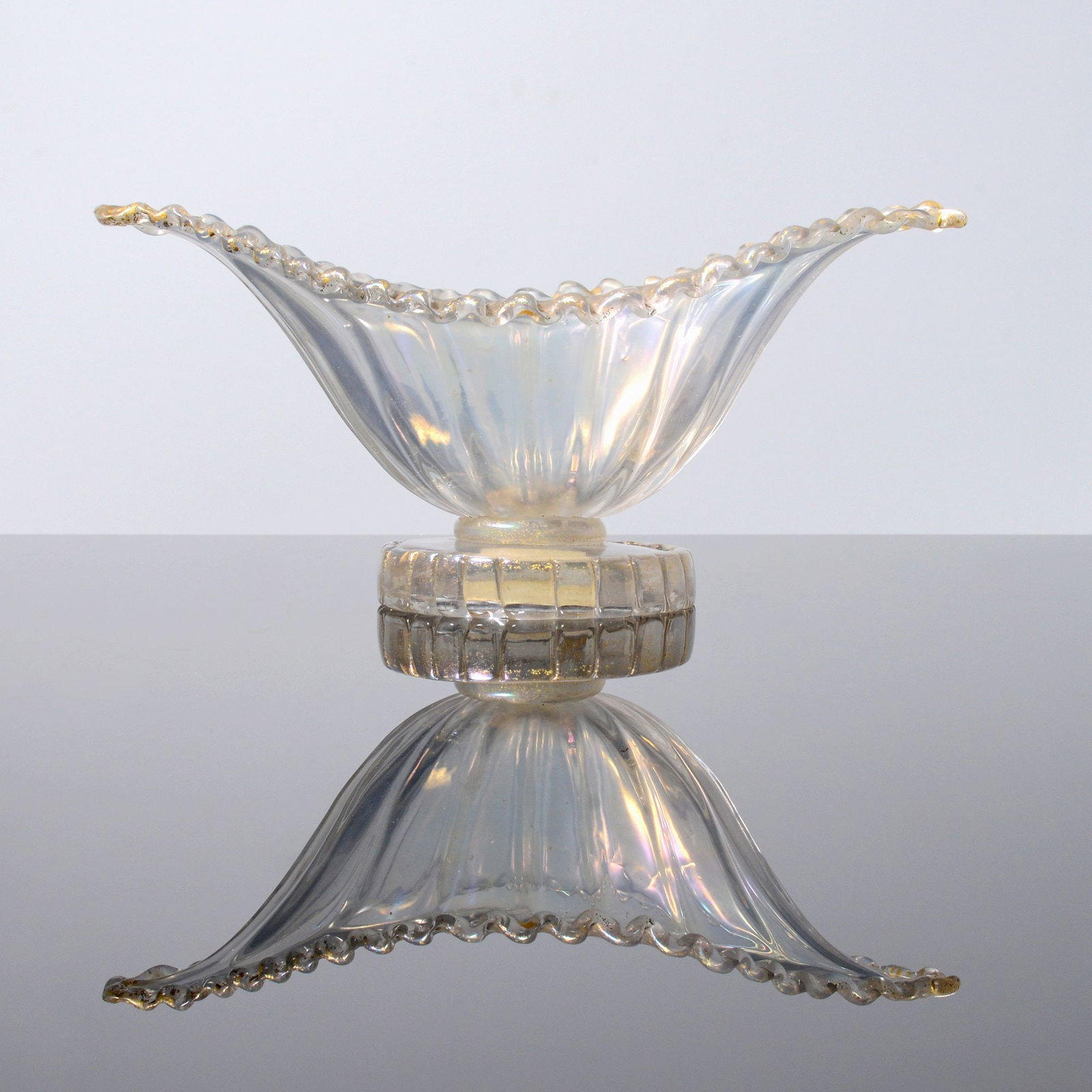 Ercole Barovier IRIDATO Bowl, Murano: Artist/Designer; Manufacturer: Ercole Barovier (Italian, 1889-1974); Barovier & Toso (Italy) Marking(s); notes: label, 18450 Materials: glass Dimensions (H, W