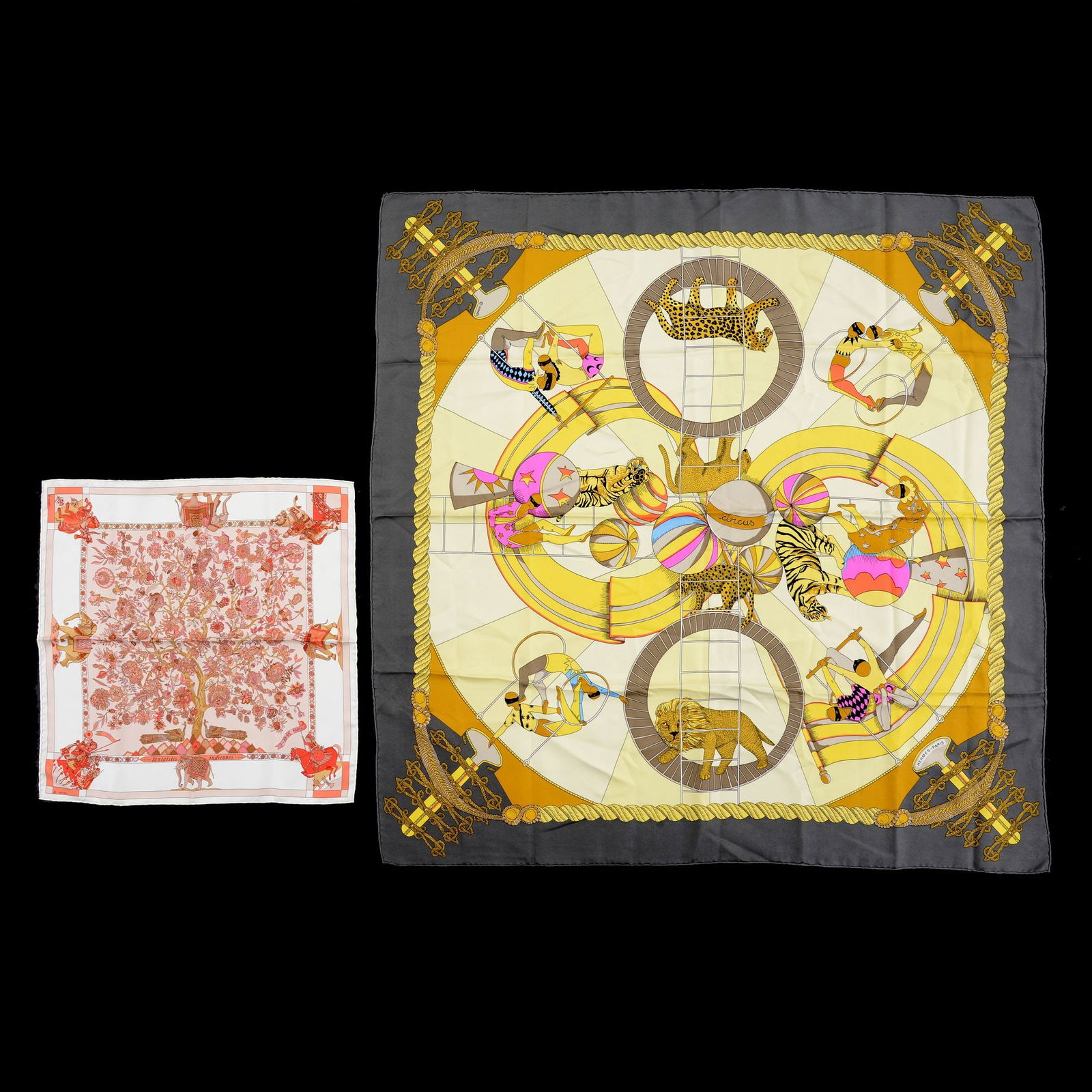 Hermes CIRCUS Scarf & FANTAISIES INDIENNES Handkerchief (1 of 15)