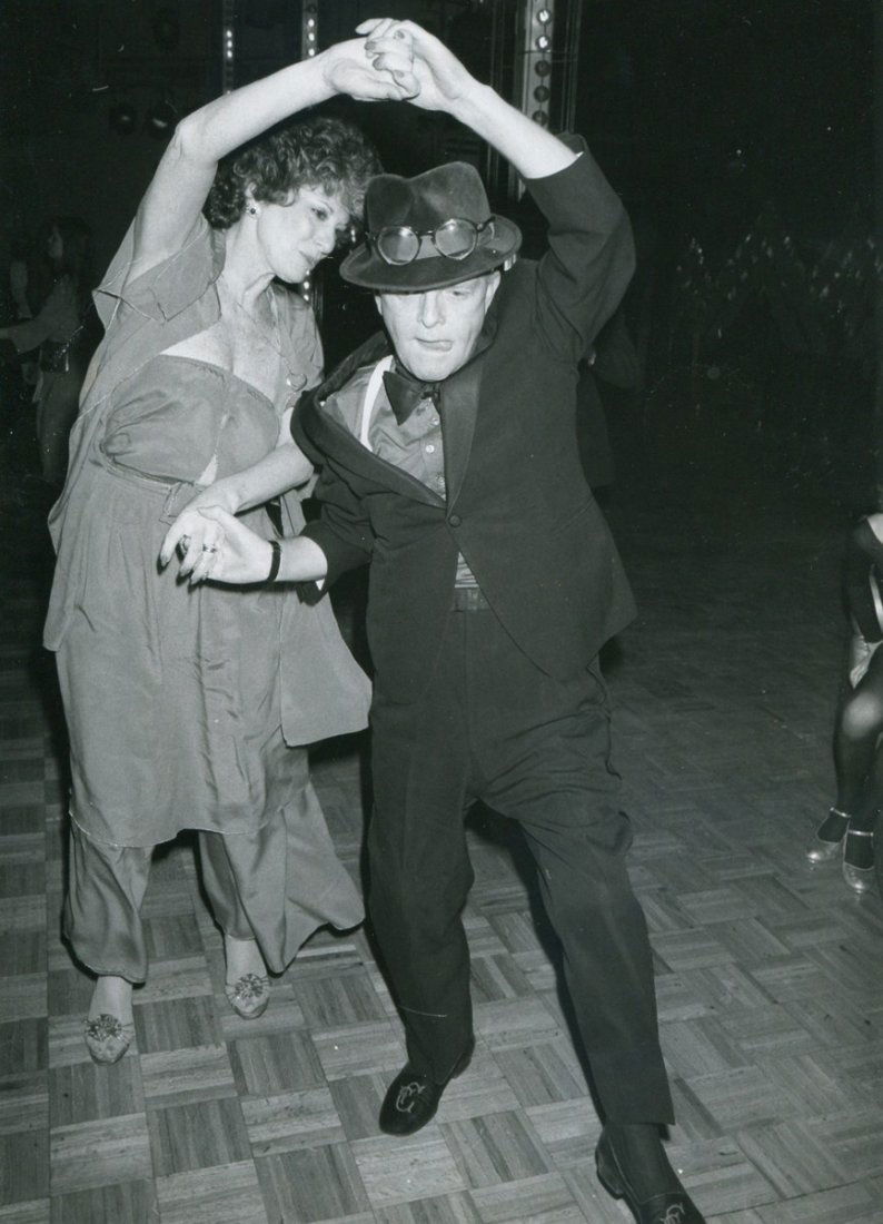 Capote, Jagger, Halston, Studio 54 Photos +: Additional Information & Circa: Photo 1: Truman Capote, Bianca Jagger, Halston and Steve Rubell at Steve Rubell's birthday party at Studio 54. Photo 2: Truman Capote dancing with Marion Javits during