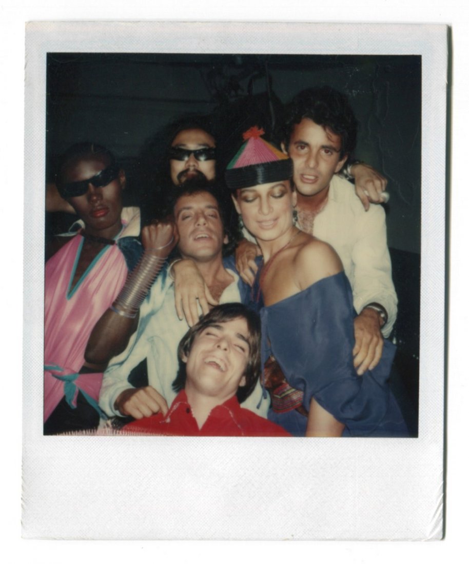 Andy Warhol Polaroid, Studio 54: Additional Information & Circa: Andy Warhol polaroid of Grace Jones and Steve Rubell at Studio 54, September, 1977. Provenance: Estate of Steve Rubell Dimensions: 4.25"h, 3.5"w