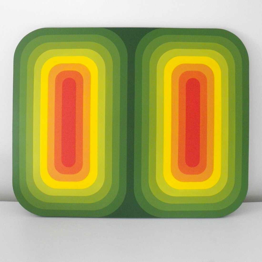 Large Don Robertson "Winter Palace…" Painting: Designer & Manufacturer: Don Robertson Markings: signed; dated Country of Origin & Materials: American; acrylic on canvas Additional Information & Circa: Large "Winter Palace Series Double Oval #7" gr