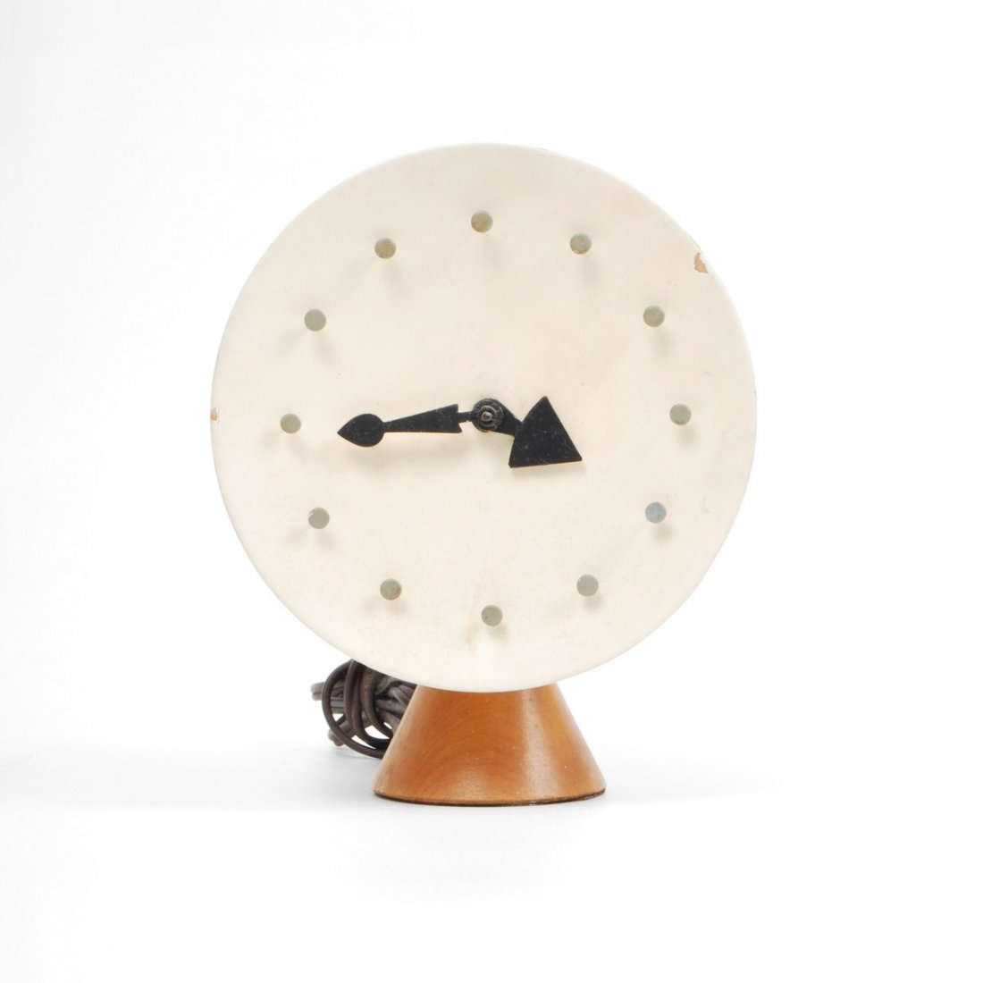 George Nelson "Model 4762" Table Clock: Designer & Manufacturer: George Nelson; Howard Miller Clock Company Markings: marked Country of Origin & Materials: USA; wood, birch, metal, other Additional Information & Circa: Original table clock