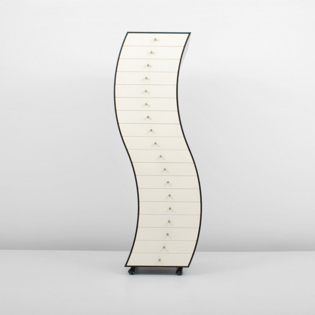 Shiro Kuramata "PC3" Chest of Drawers: Designer & Manufacturer: Shiro Kuramata; Cappellini International Interior Markings: none Country of Origin & Materials: France; ash, steel Additional Information & Circa: "PC3" chest of drawers with