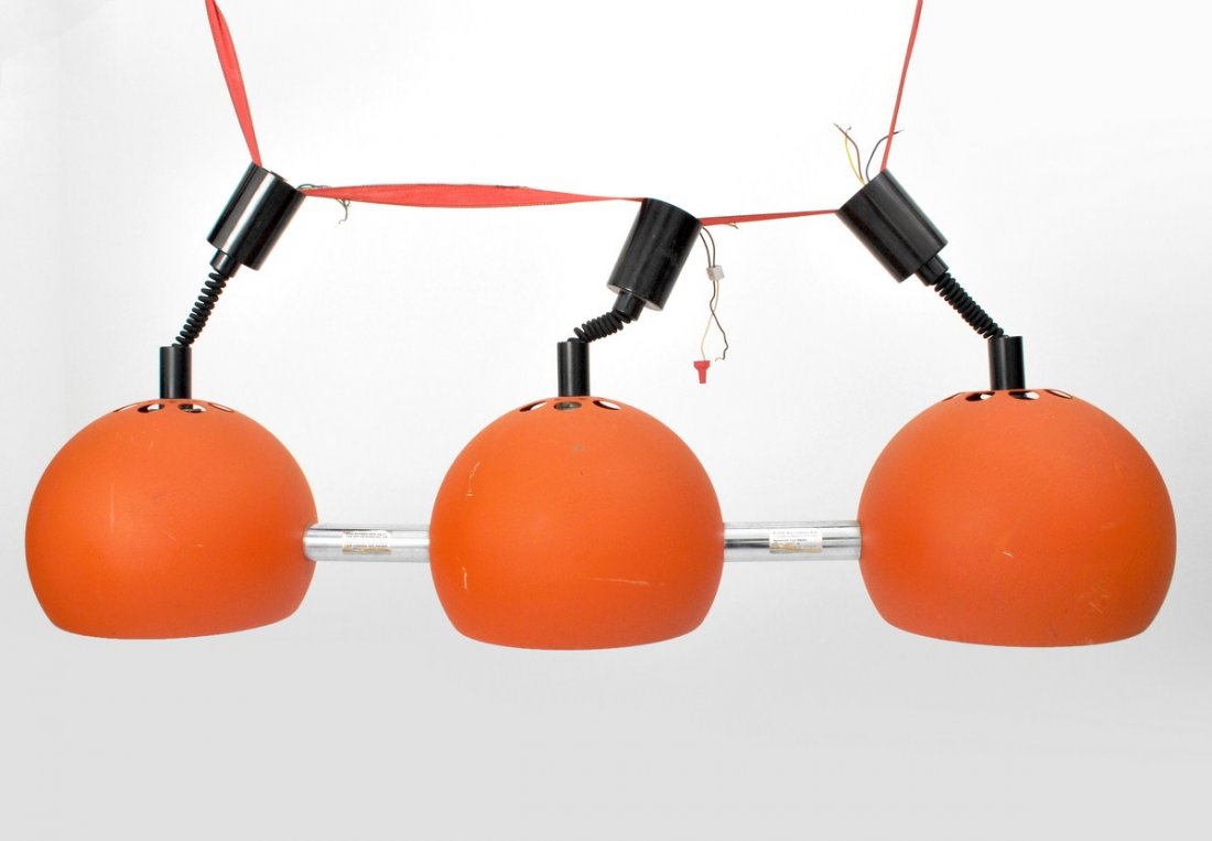 Large Chandelier, Verner Panton: Designer & Manufacturer: Verner Panton, Manner of Markings: none Country of Origin & Materials: unknown; metal, other Additional Information & Circa: Three light chandelier in the manner of Verner Pan
