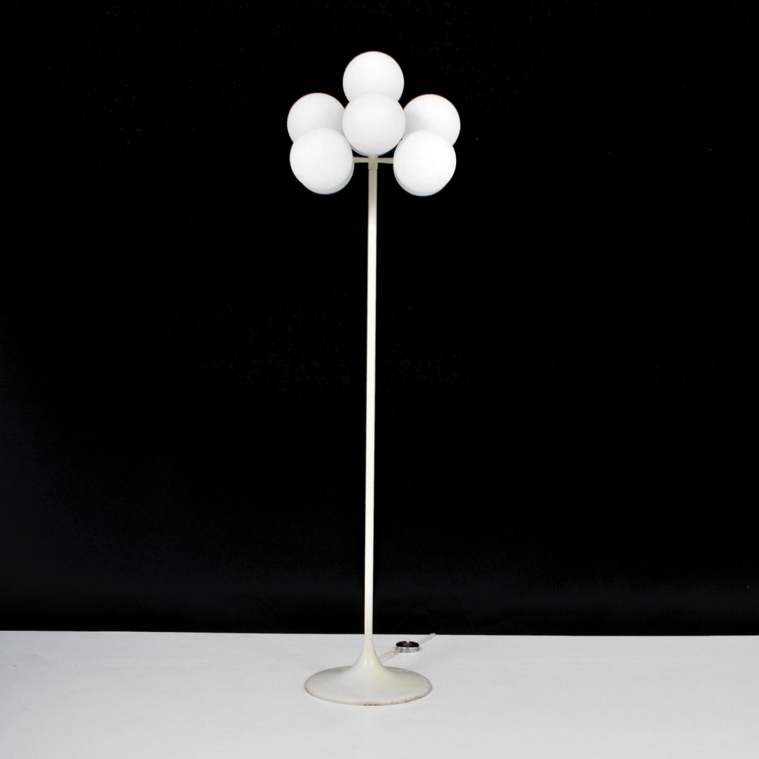 Max Bill Floor Lamp: Designer & Manufacturer: Max Bill Markings: none Country of Origin & Materials: Switzerland; metal, glass Additional Information & Circa: Floor lamp by Max Bill; c. 1960 Dimensions: 62"h, 20"w, 20"d