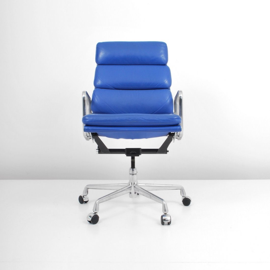 Charles & Ray Eames "Soft Pad" Arm Chair: Designer & Manufacturer: Charles & Ray Eames; Herman Miller Markings: none Country of Origin & Materials: USA; leather, aluminum Additional Information & Circa: "Soft Pad" arm chair by Charles & Ray E