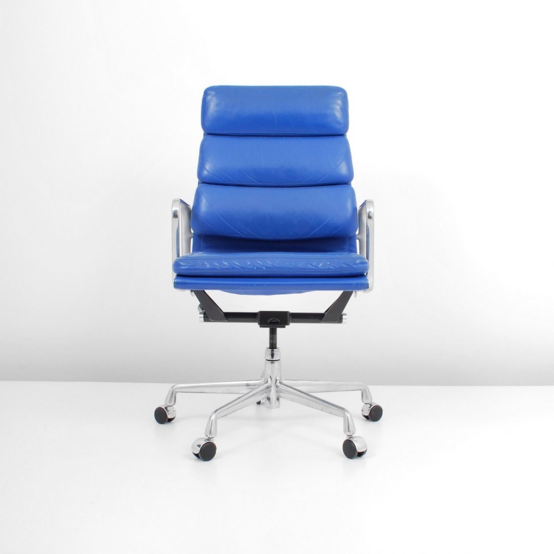 Charles & Ray Eames "Soft Pad" Arm Chair: Designer & Manufacturer: Charles & Ray Eames; Herman Miller Markings: none Country of Origin & Materials: USA; leather, aluminum Additional Information & Circa: "Soft Pad" arm chair by Charles & Ray E