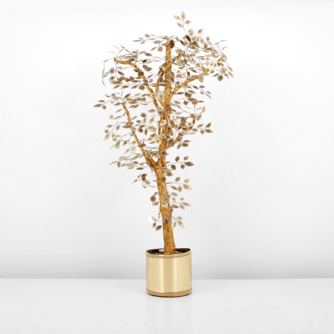 Large Curtis Jere Tree Floor Lamp: Designer & Manufacturer: Curtis Jere; Artisan House Markings: none Country of Origin & Materials: USA; metal, other Additional Information & Circa: Large floor tree lamp/sculpture by Curtis Jere; c. 1