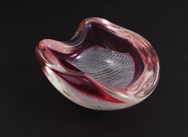 Archimede Seguso "Merletto" Bowl: Designer & Manufacturer: Archimede Seguso Markings: none Country of Origin & Materials: Italy; glass Additional Information & Circa: "Merletto" bowl by Archimede Seguso, Murano, Italy; c. 1950 (Key Wo
