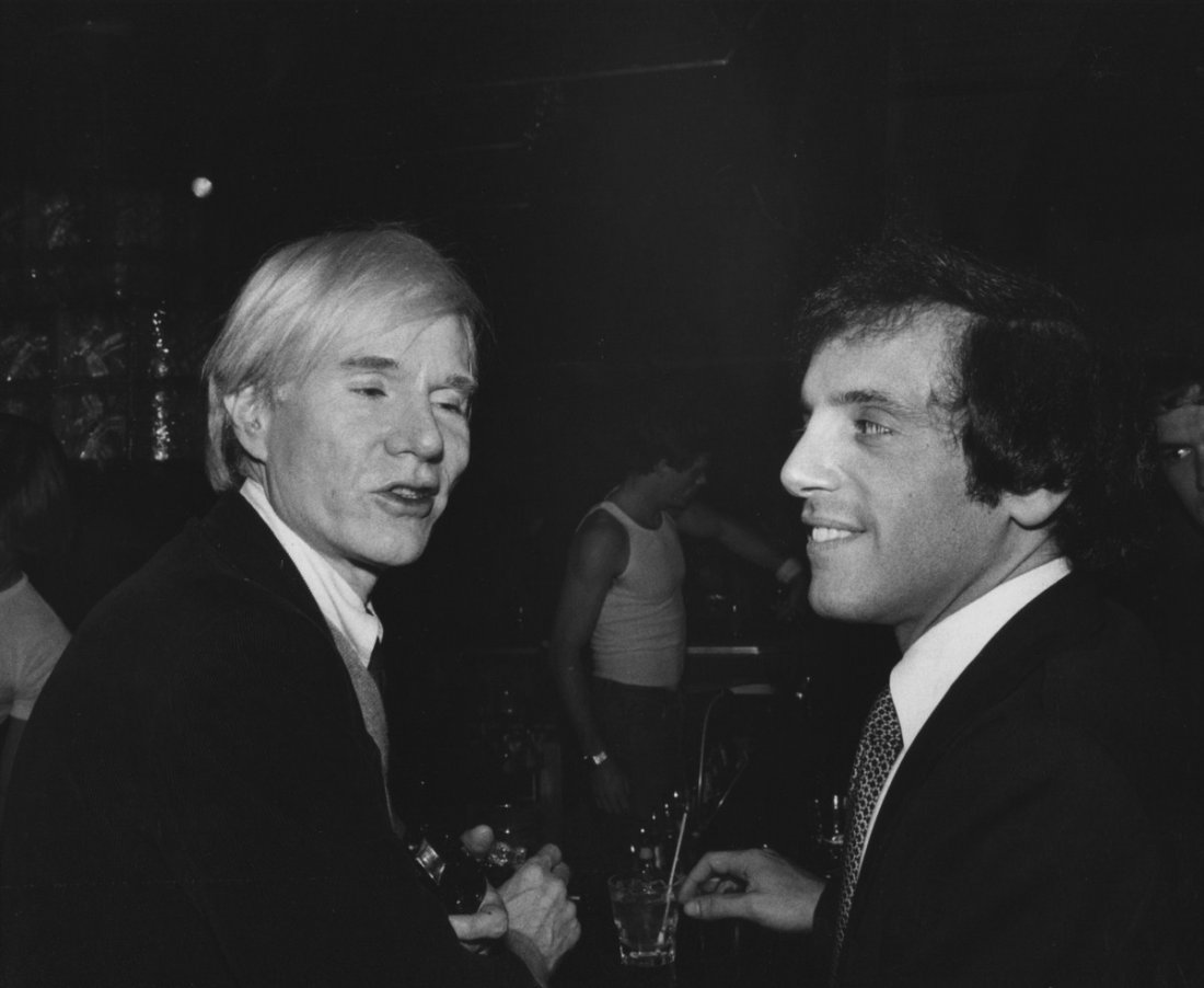 Warhol, Rubell Photos +: Additional Information & Circa: Photo 1, 2: Andy Warhol and Steve Rubell. Interiors magazine with Studio 54 on the cover, 1977. Invitation to Steve Rubell from Bob Colacello to an Andy Warhol gala at 