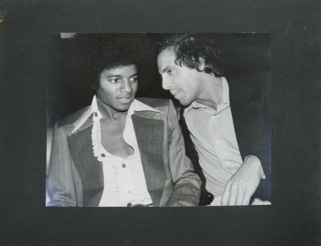 Michael Jackson, Rubell, Studio 54 Photo: Additional Information & Circa: Matted photo of Michael Jackson and Steve Rubell at Studio 54. Provenance: Estate of Steve Rubell Dimensions: 11"h, 14"w; 7.5"h, 9.5"w