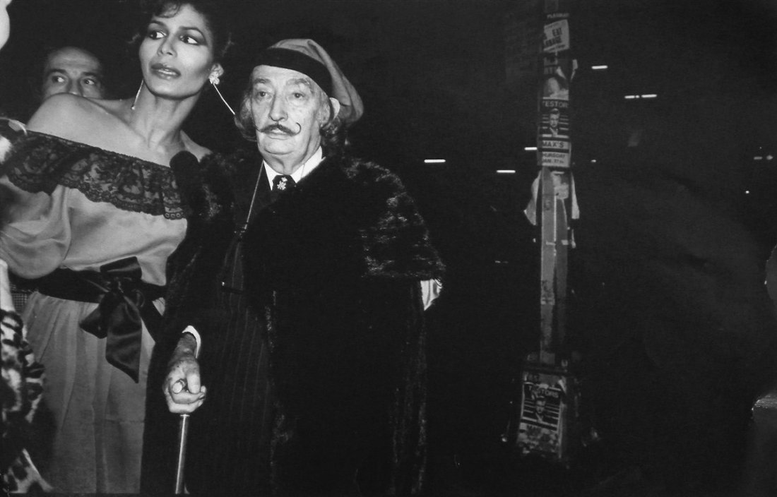 Salvador Dali, Apollonia, Studio 54 Photo: Additional Information & Circa: Photo 1: Photo of Salvador Dali and model Apollonia at Studio 54 (Douglas Vann). Photo 2: Studio 54 dance floor. Provenance: Estate of Steve Rubell Dimensions: 11"h, 14