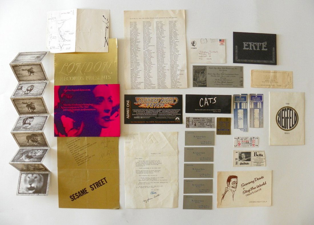 Steve Rubell Ephemera: Additional Information & Circa: Special preview invitation to "The End of the Game", an exhibition of photographs and other works by Peter Beard, November 1977. Invitation to the Martha Graham Dance C