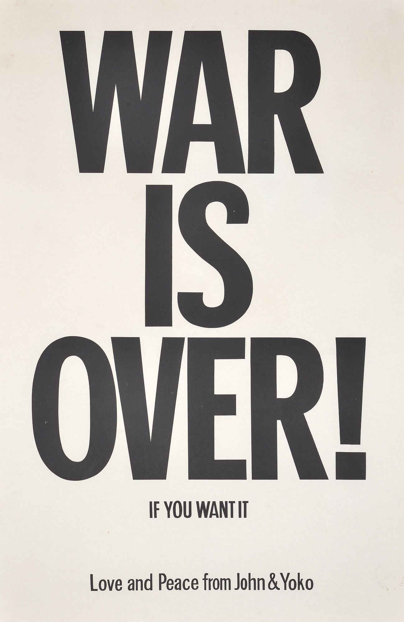 John Lennon & Yoko Ono WAR IS OVER Lithograph Poster (1 of 5)