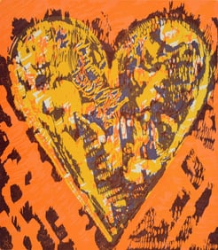 Jim Dine HEART FOR FILM FORUM Woodcut