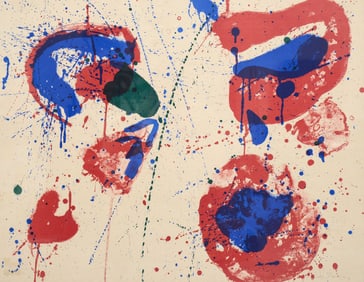 Sam Francis HURRAH / RED, WHITE & BLUE Lithograph