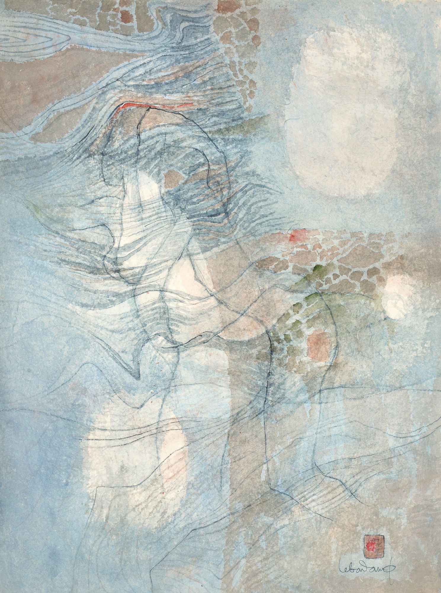 Hoi Lebadang Abstract Painting, Work on Paper (1 of 7)