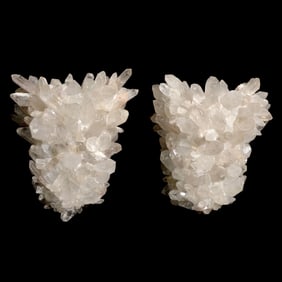 Pair of Kathryn McCoy Quartz Crystal Sconces, Manner of Carole Stuppell