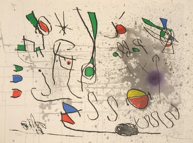 Joan Miro HOMMAGE A PICASSO Etching