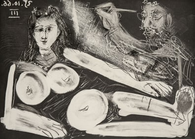 Pablo Picasso MODELE POSANT ET PEINTRE Etching