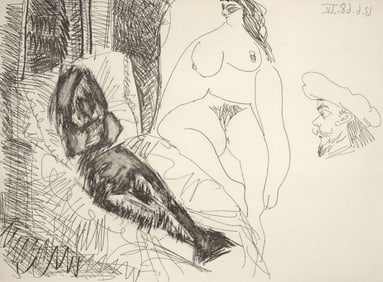 Pablo Picasso DEUX FEMMES AVEC VOYEUR Etching
