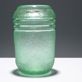 Large Daum Acid-Etched Vase, 11.25"H