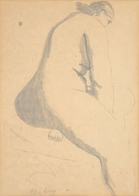 Milton Avery Drawing, Female Nude Figure