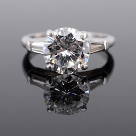 Platinum & Diamond Estate Ring, GIA Report