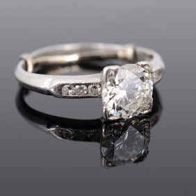 Platinum & Diamond Estate Ring, GIA Report
