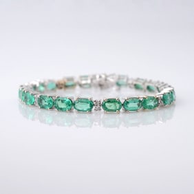18K Gold & Emerald Estate Bracelet