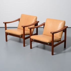 Pair of Hans Wegner Lounge Chairs