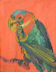 Hunt Slonem Parrot Painting