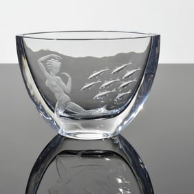 Lars Kjellander Vase, Semi-Nude Mermaid Figure