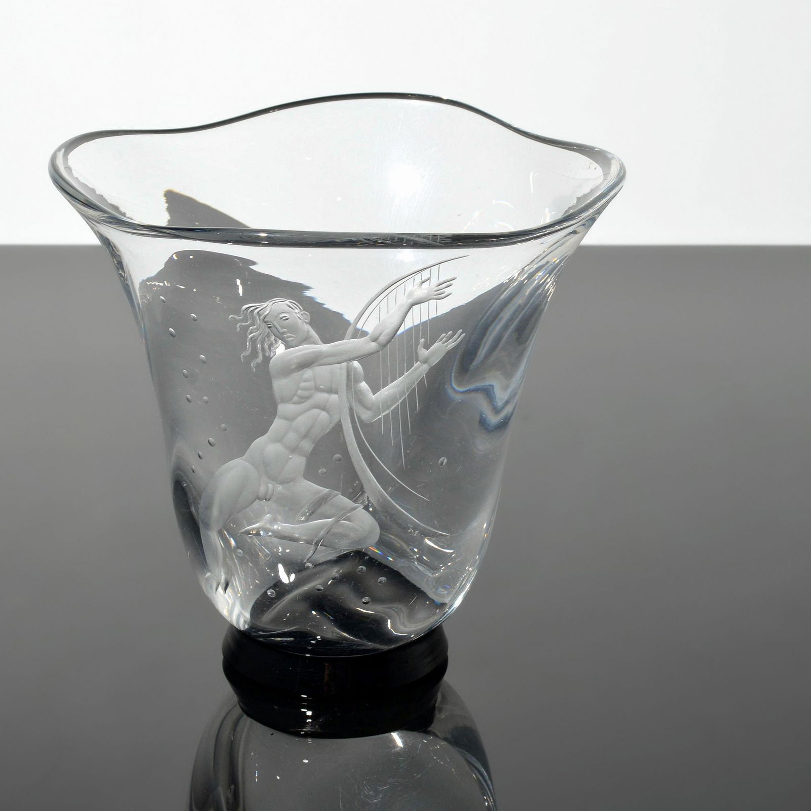 Vicke Lindstrand Vase / Vessel, Male Nude: Artist/Designer; Manufacturer: Vicke Lindstrand (Swedish, 1904-1983); Orrefors (Sweden)Marking(s); notes: marking(s)Materials: glassDimensions (H, W, D):&n