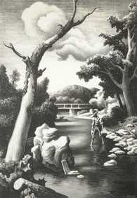 Thomas Hart Benton SHALLOW CREEK Lithograph