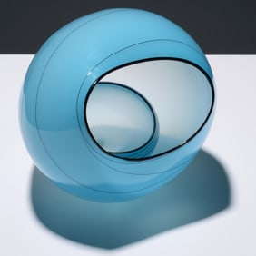 Dale Chihuly Sky Blue Basket Sculpture, 2 Pcs.