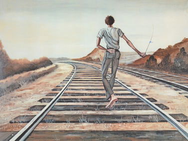 Ernie Barnes DESTINATION UNKNOWN Lithograph